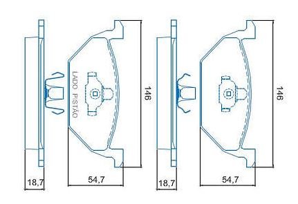 PASTILHA FREIO DIANTEIRA SEM ALARME SISTEMA TEVES