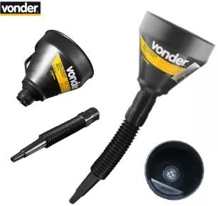 FUNIL FLEXIVEL PRETO MULTIUSO