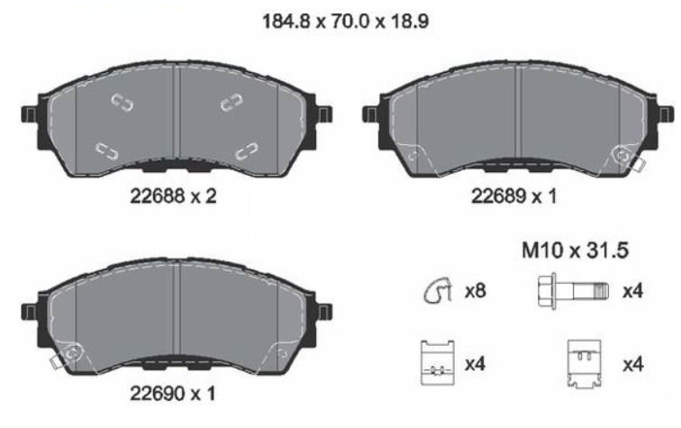 PASTILHA FREIO DIANTEIRA