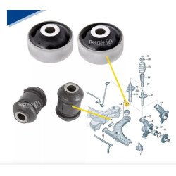 BUCHA - KIT 4 BUCHAS BANDEJA SUSPENSAO DIANTEIRA